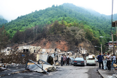 خسارت‌های ناشی از وقوع آتش‌سوزی در روستای امامزاده ابراهیم (ع) - گیلان